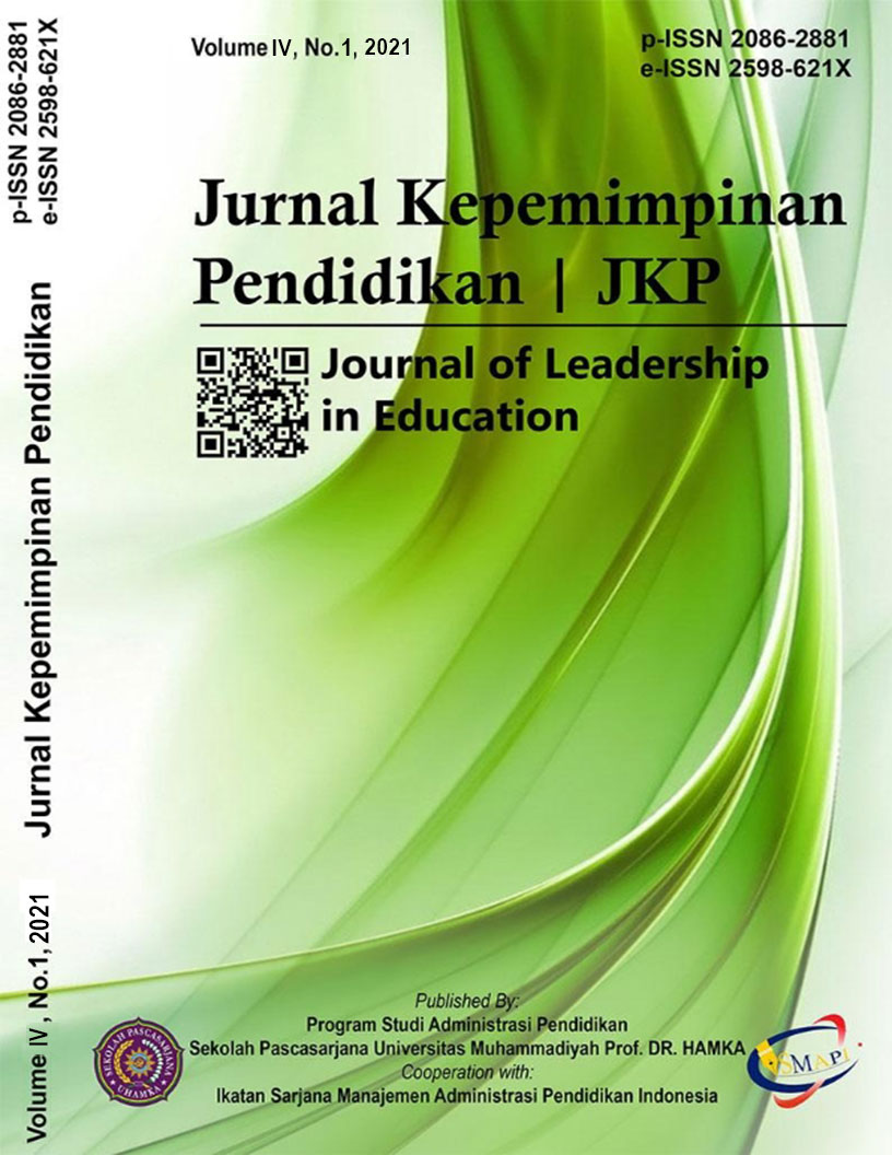 					View Vol. 4 No. 1 (2021): JURNAL KEPEMIMPINAN PENDIDIKAN
				