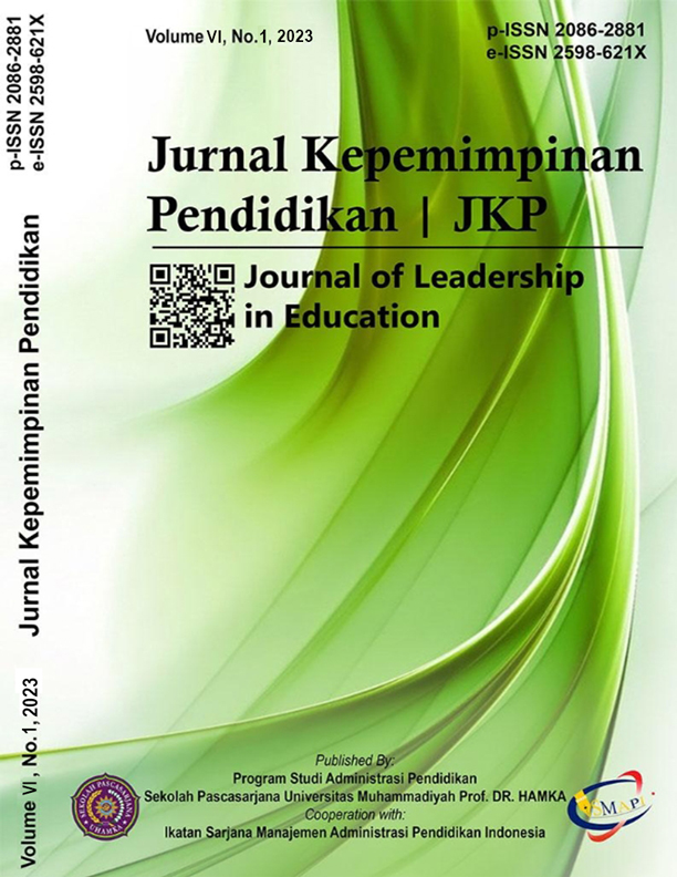 					View Vol. 6 No. 1 (2023): JURNAL KEPEMIMPINAN PENDIDIKAN
				