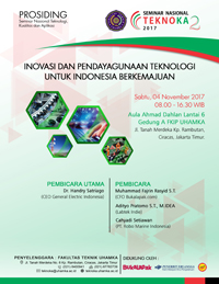 Prosiding Seminar Nasional Teknoka - 2, Tahun 2017. Kegiatan ini didukung oleh Bukalapak.com, Penerbit Erlangga, Jakarta., dan UWENAKE.